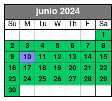 Clear Kayak Tours junio Schedule