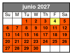Clear Kayak Tours junio Schedule