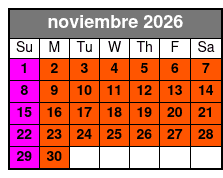 1 Hour Airboat Tour noviembre Schedule