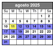 Urban Paddle in Paradise agosto Schedule