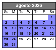 Urban Paddle in Paradise August Schedule