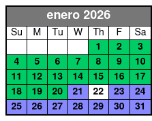 Winter Park Sunset Tour enero Schedule