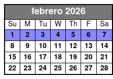 Winter Park Sunset Tour febrero Schedule