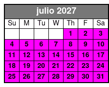 Winter Park Sunset Tour julio Schedule