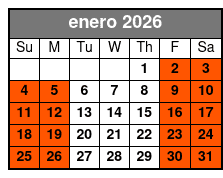 Orlando Paintball Experience enero Schedule