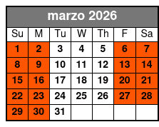 Orlando Paintball Experience marzo Schedule