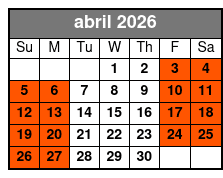 Orlando Paintball Experience abril Schedule