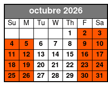 Orlando Paintball Experience octubre Schedule