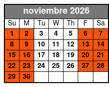 Orlando Paintball Experience noviembre Schedule