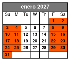 Orlando Paintball Experience enero Schedule