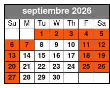 Island H2O Water Park Admission Ticket September Schedule