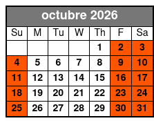 Island H2O Water Park Admission Ticket October Schedule
