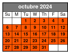 Pedal Bicycle Daily Rental octubre Schedule