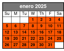 Pedal Bicycle Daily Rental enero Schedule
