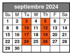 Manatee Swim Half Day septiembre Schedule