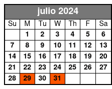 Orlando Sailing Experience julio Schedule