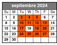Orlando Sailing Experience septiembre Schedule