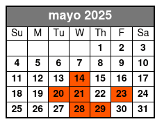 Orlando Sailing Experience mayo Schedule