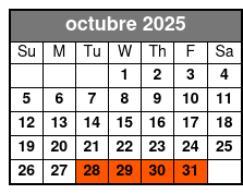 Orlando Sailing Experience octubre Schedule