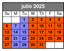 1 Half Day Waterski, Wakeboard Or Wakesurf Lesson, 2 Individual Lessons julio Schedule