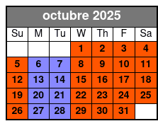 1 Half Day Waterski, Wakeboard Or Wakesurf Lesson, 2 Individual Lessons octubre Schedule