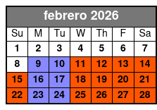 1 Half Day Waterski, Wakeboard Or Wakesurf Lesson, 2 Individual Lessons febrero Schedule