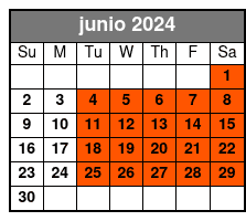 Adult 21+ W/Alcoholic Drinks junio Schedule