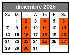 Adult W/Non-Alcoholic Drinks diciembre Schedule