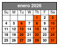 Adult W/Non-Alcoholic Drinks enero Schedule