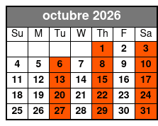 Adult W/Non-Alcoholic Drinks octubre Schedule