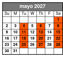 Adult W/Non-Alcoholic Drinks mayo Schedule