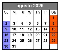 Adult (non-Alcoholic) August Schedule