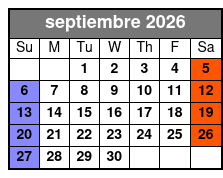 Adult (non-Alcoholic) September Schedule