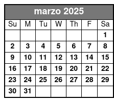 Private 2-Hour Sunset Sailing marzo Schedule