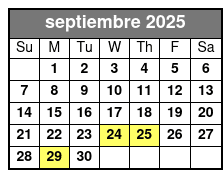 Private 2-Hour Sunset Sailing septiembre Schedule