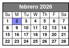 Private 2-Hour Sunset Sailing febrero Schedule