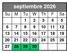 Private 2-Hour Sunset Sailing septiembre Schedule