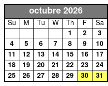 Private 2-Hour Sunset Sailing octubre Schedule