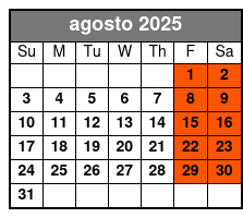 Sanford Ghost Tour agosto Schedule