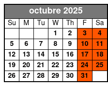 Sanford Ghost Tour octubre Schedule