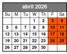 Sanford Ghost Tour abril Schedule