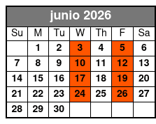 Adult W/2 Alcoholic Drinks June Schedule