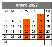 Adult W/2 Alcoholic Drinks enero Schedule