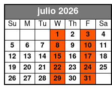 Adult W/Alcoholic Drinks July Schedule