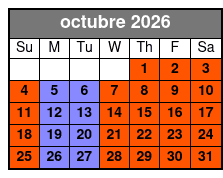 Pontoon Lake Tours October Schedule