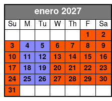 Pontoon Lake Tours enero Schedule