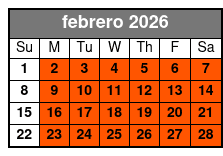 Bamboo Dune Buggy Tour febrero Schedule