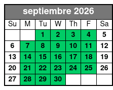 Bamboo Dune Buggy Tour septiembre Schedule