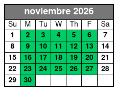 Bamboo Dune Buggy Tour noviembre Schedule