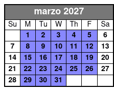 Bamboo Dune Buggy Tour marzo Schedule